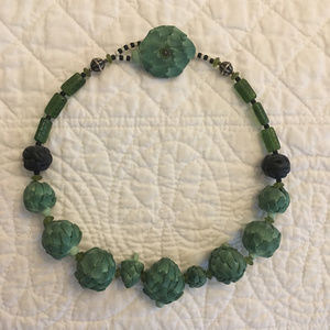 Artichokes of perfection!!  OOAK sculpted necklace